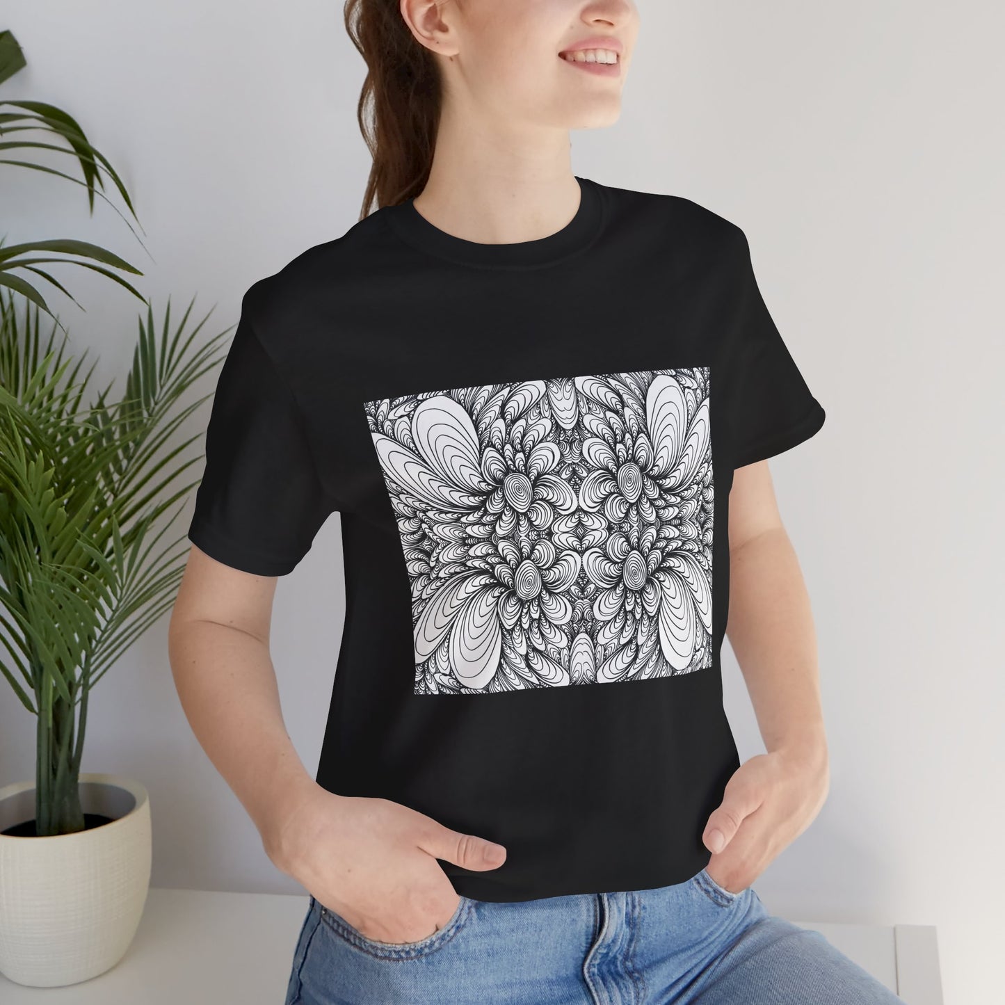 Unisex Original Line Art T-Shirt -Blooms