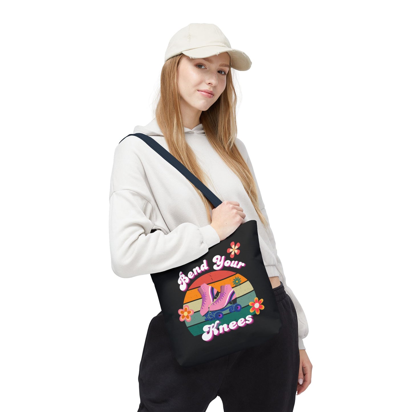 Unisex Retro Vibes Bend Your Knees Skate Day Tote Bag