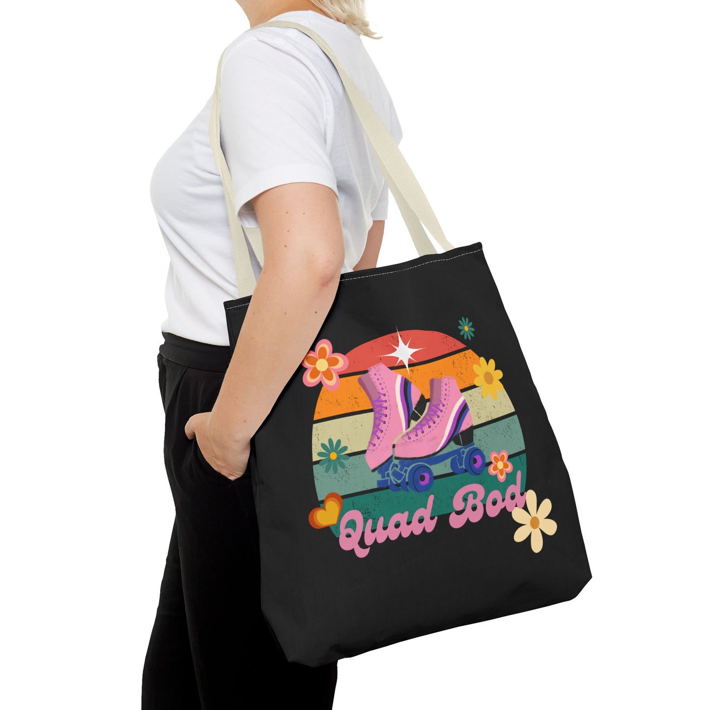 Unisex Retro Vibes Roller Skate Quad Bod Tote Bag