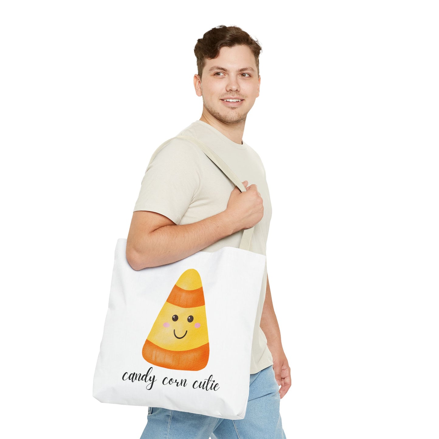 Cute Candy Corn Halloween Spooky Season Tote Trick or Treating Candy Fall Themed Reusable Lunch Bag