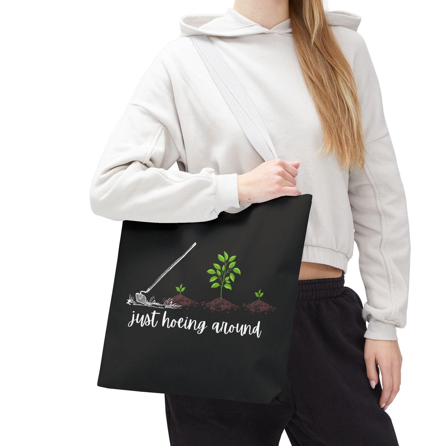 Unisex Just Hoeing Around Gardening Themed All Over Print Tote Bag