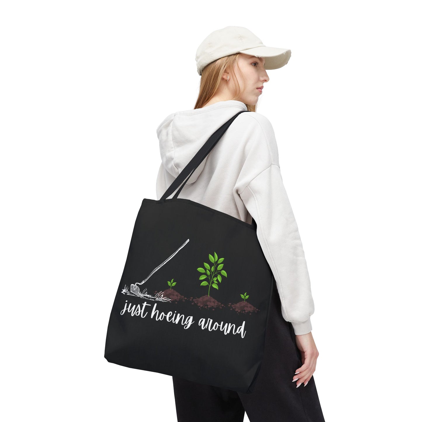 Unisex Just Hoeing Around Gardening Themed All Over Print Tote Bag