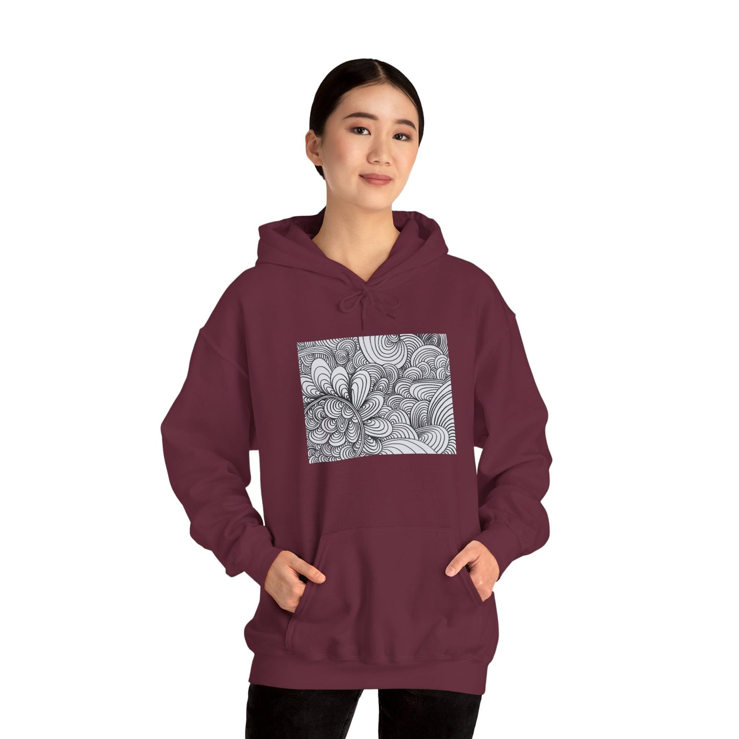 Unisex Heavy Blend™ Original Art Hooded Sweatshirt - Apricots Noir Mirage