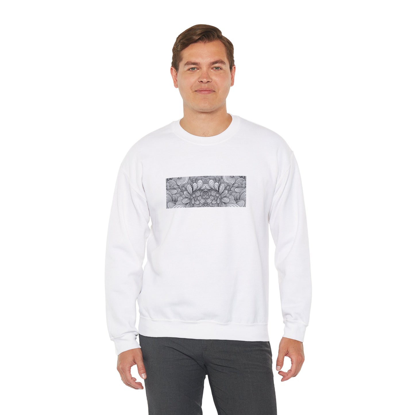 Unisex Original Minimalist Healing Line Art Sweatshirt - Apricots Noir Mirage