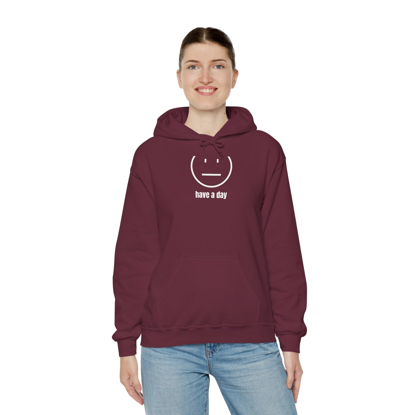 Unisex Heavy Blend™ Straight Face Have A Day Hooded Sweatshirt