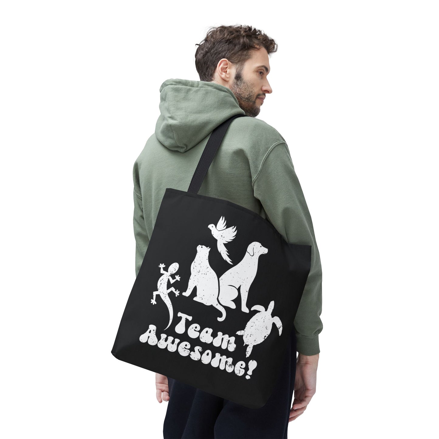 Unisex Animal Lover Lizard Cat Bird Dog Turtle Team Awesome Tote Bag