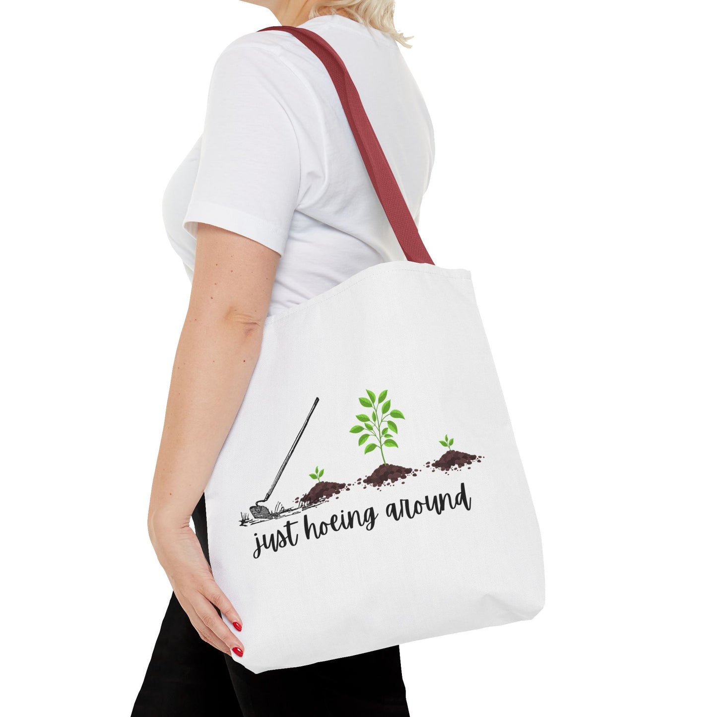 Unisex Just Hoeing Around Gardening Themed All Over Print Tote Bag