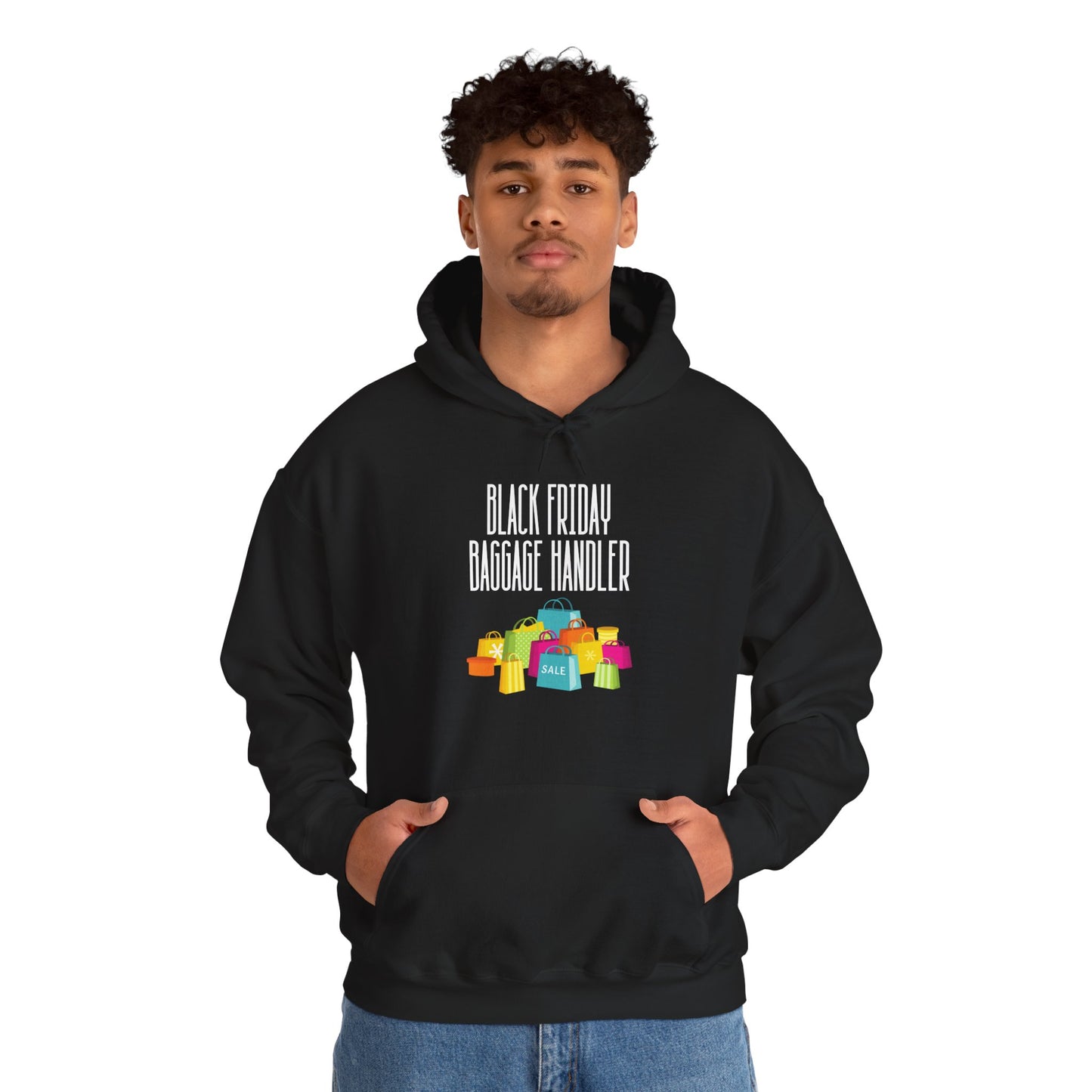 Unisex Heavy Blend™ Black Friday Christmas Sales Baggage Handler Shopping Sales Hooded Sweatshirt