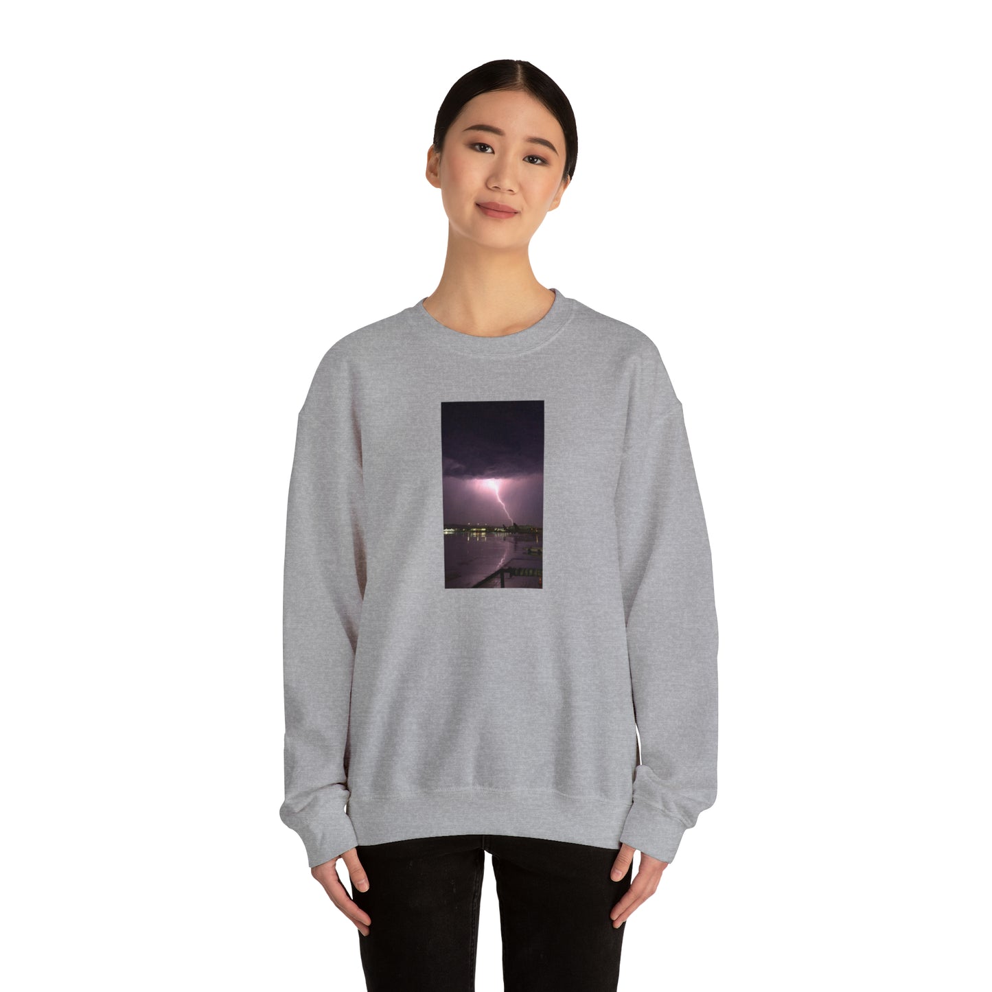 Unisex Lightning Bolt Printed Sweatshirt Caught Out in The Rain