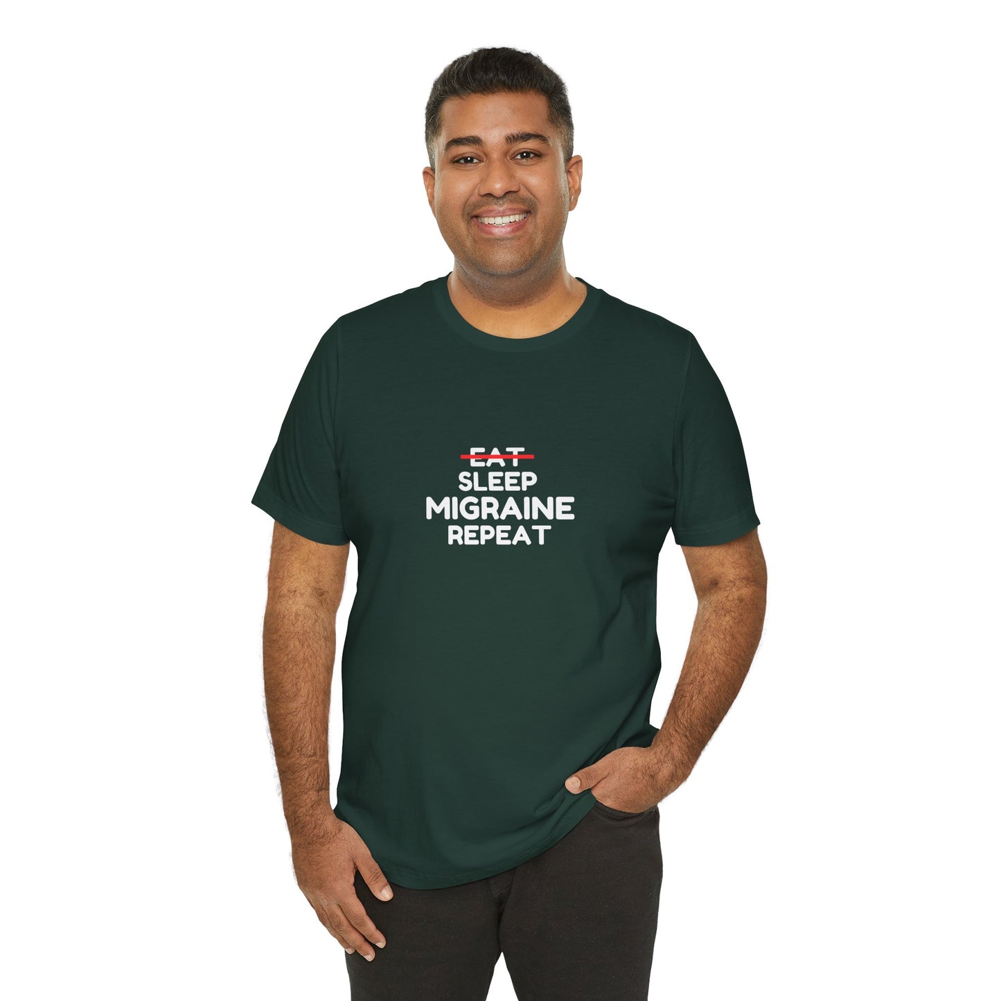 Unisex Migraine Day Invisible Illness Warrior Eat Sleep Migraine Repeat Tshirt