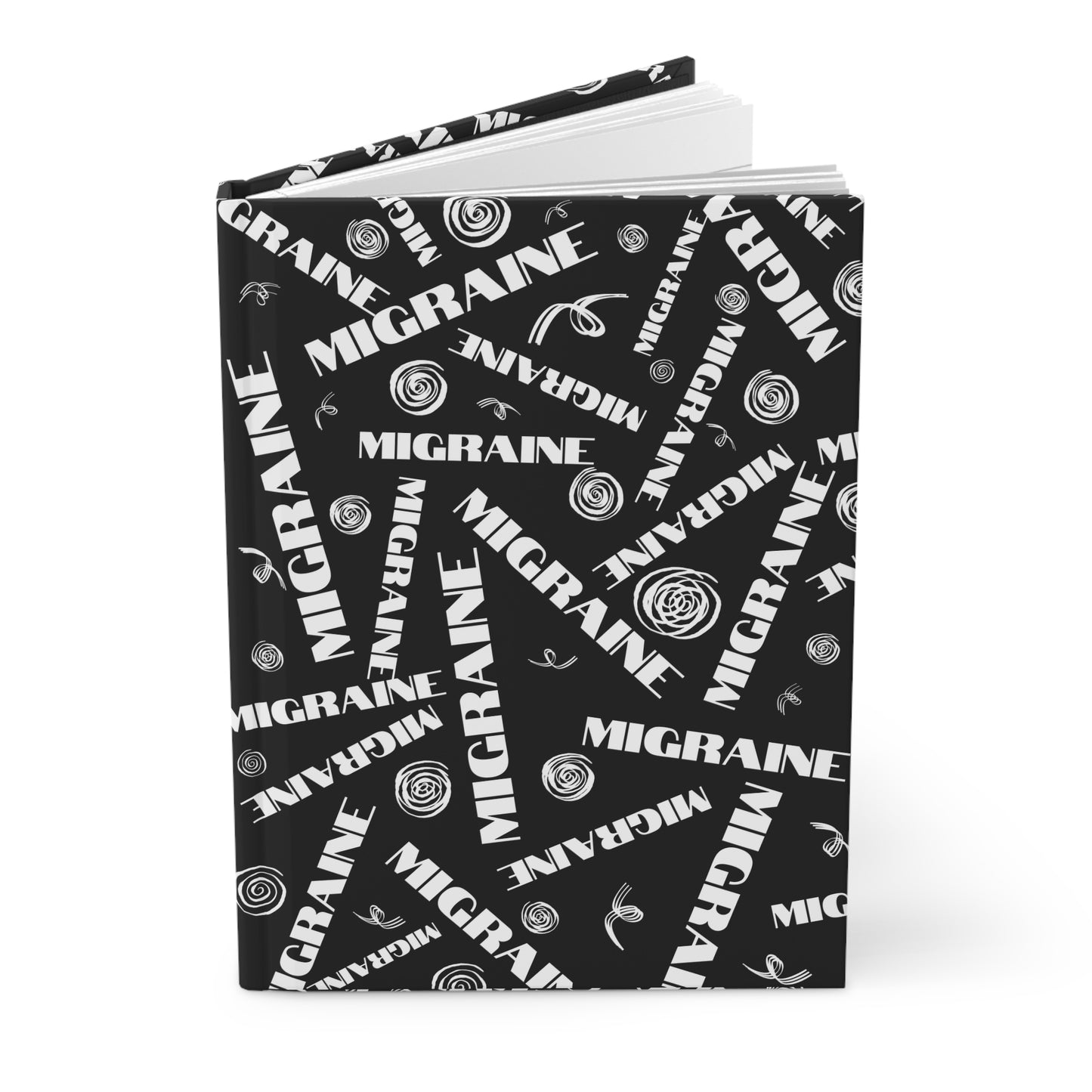 Hardcover Matte 150 Page Migraine Brain Word Scramble Journal - Black