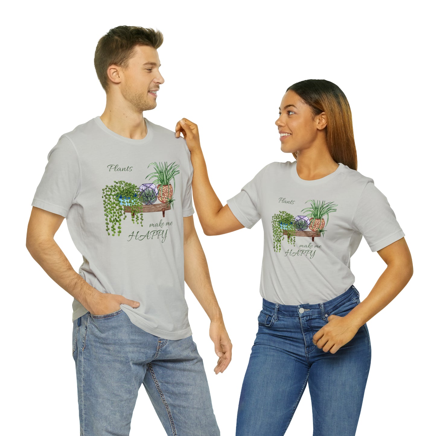 Unisex Garden Themed Plants Make Me Happy T-Shirt