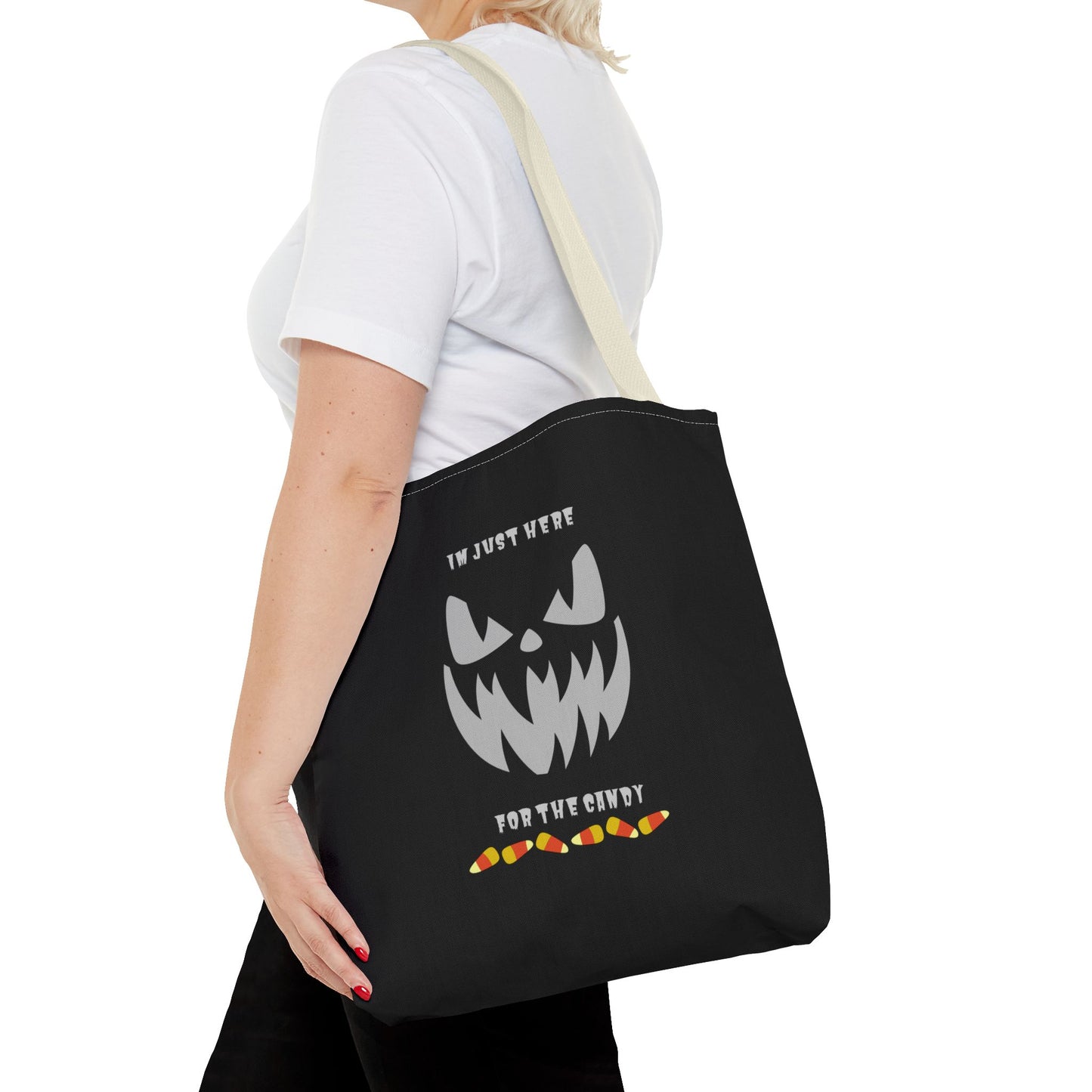 Halloween Candy Corn Scary Face Gift Spooky Season Trick or Treating Fall Candy Bag Reusable Lunch Bag