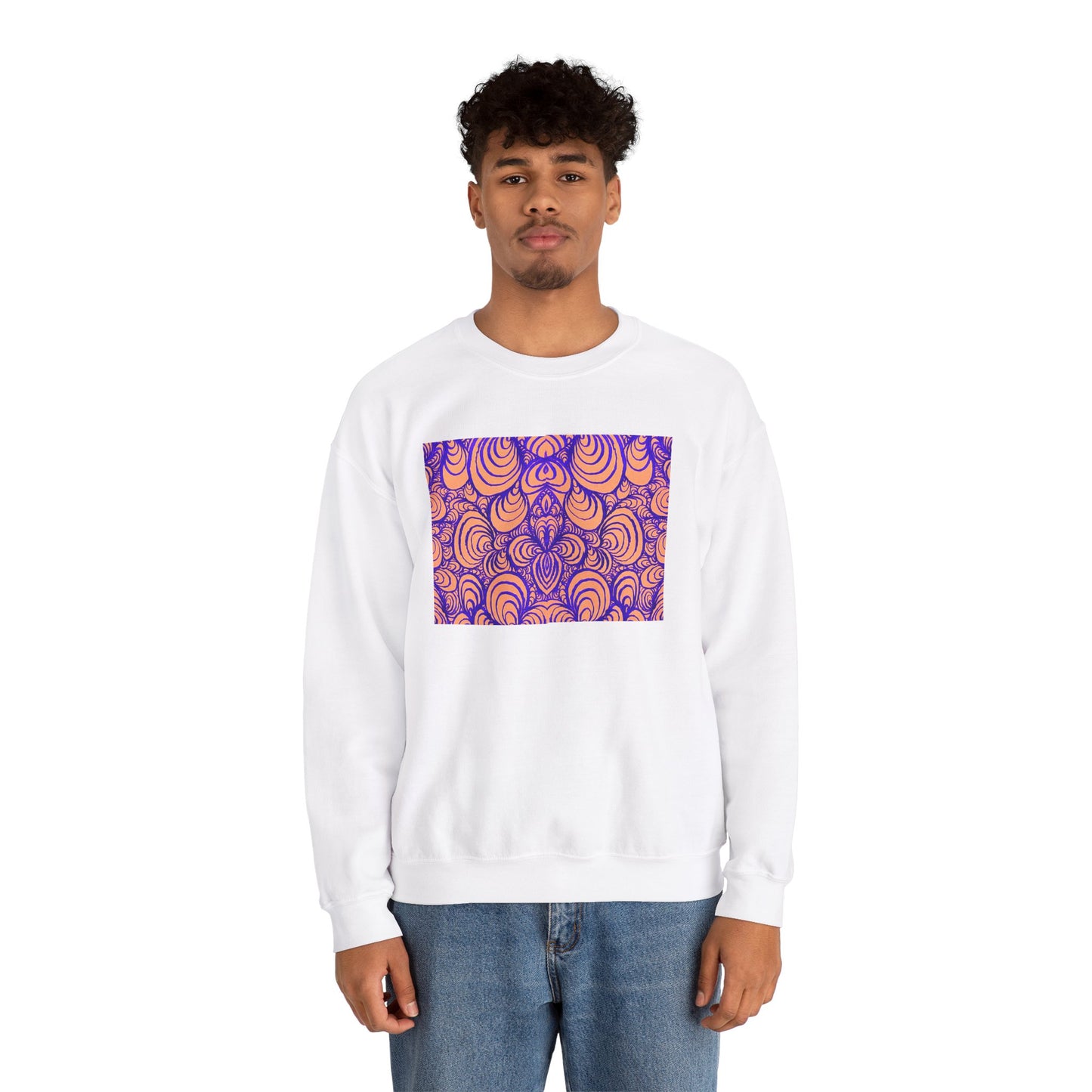 Unisex Original Line Art Sweatshirt - Puzzle Panels 1 Color Pop Run