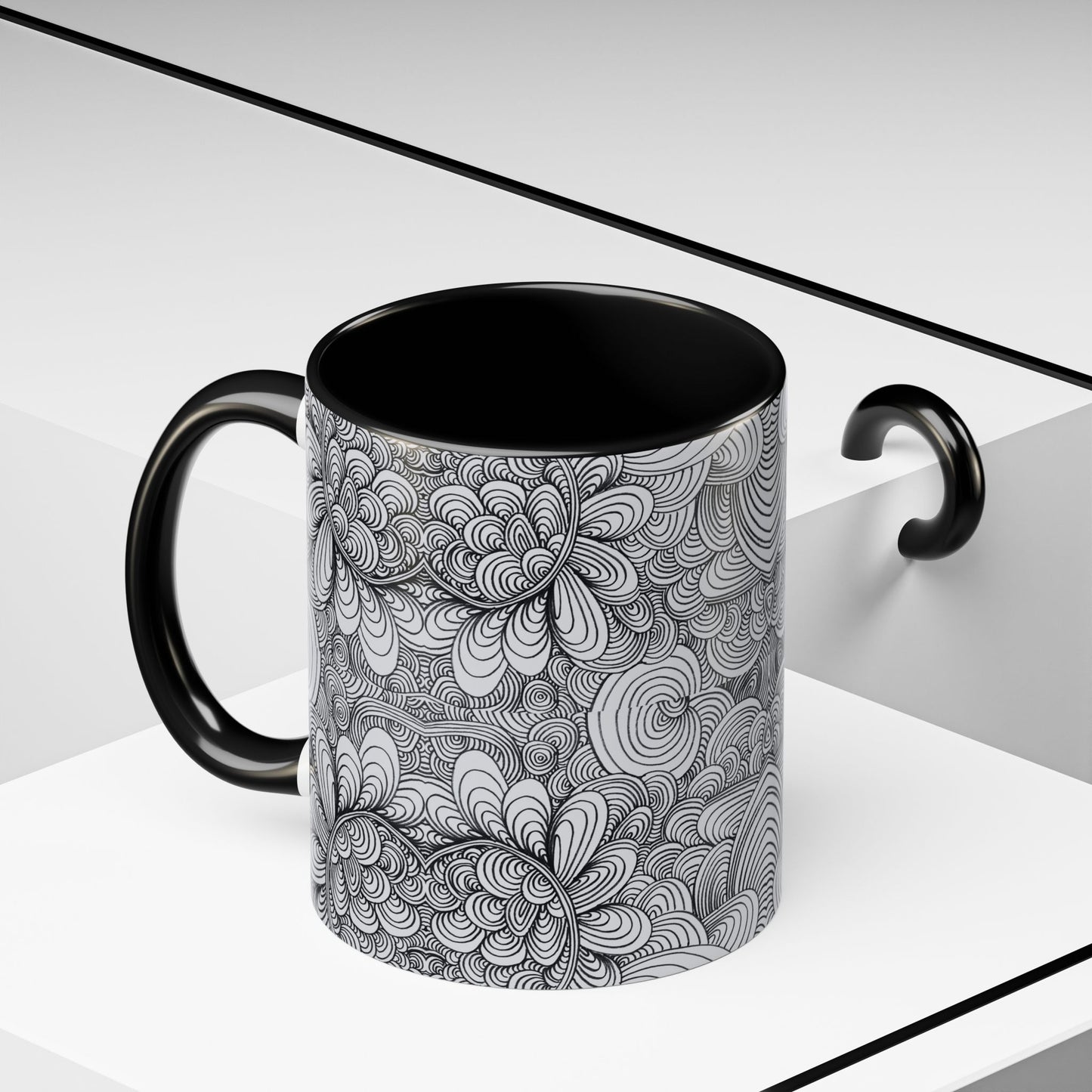 11oz/15oz Original Line Art Coffee Mug - Apricots Noir Mirage