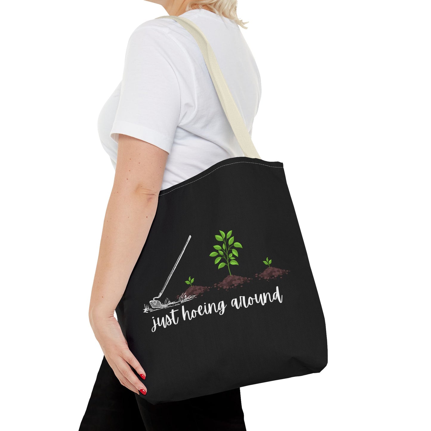 Unisex Just Hoeing Around Gardening Themed All Over Print Tote Bag