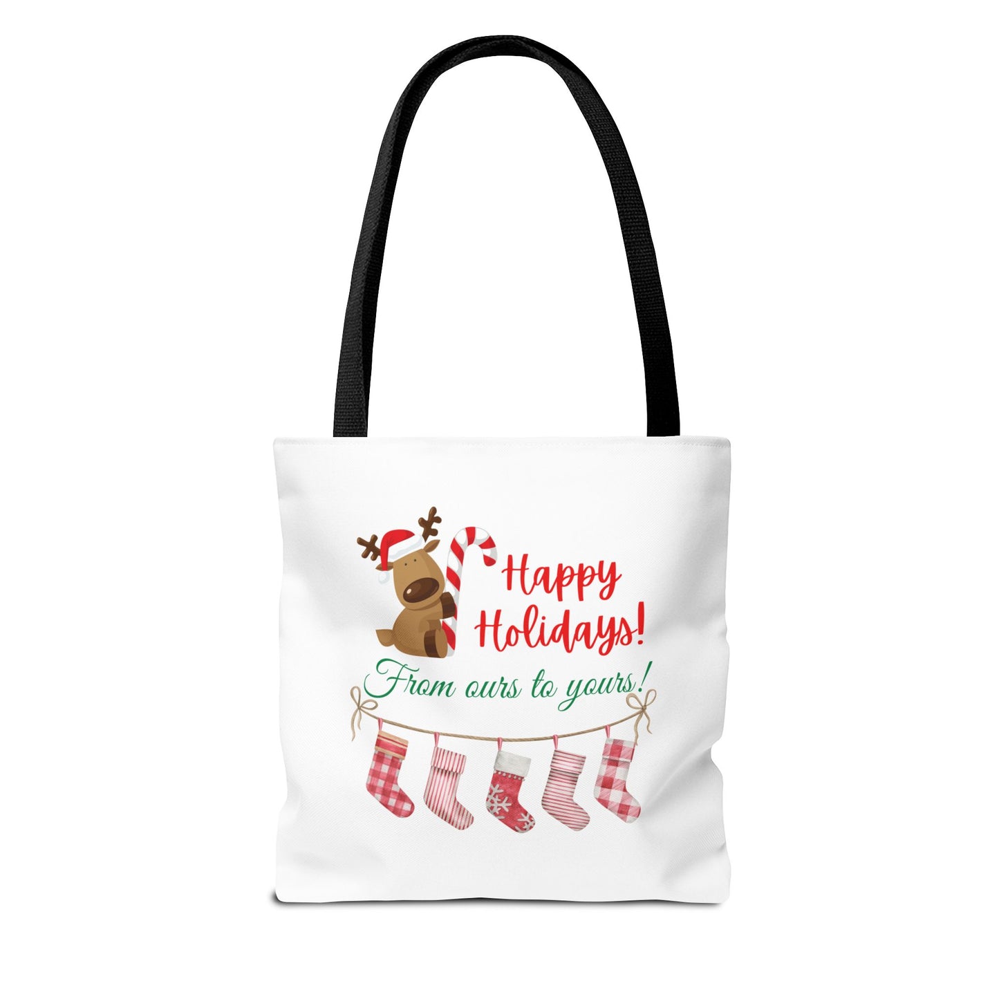 Unisex Happy Holidays From Ours To Yours Christmas Stockings and Dog Tote Bag