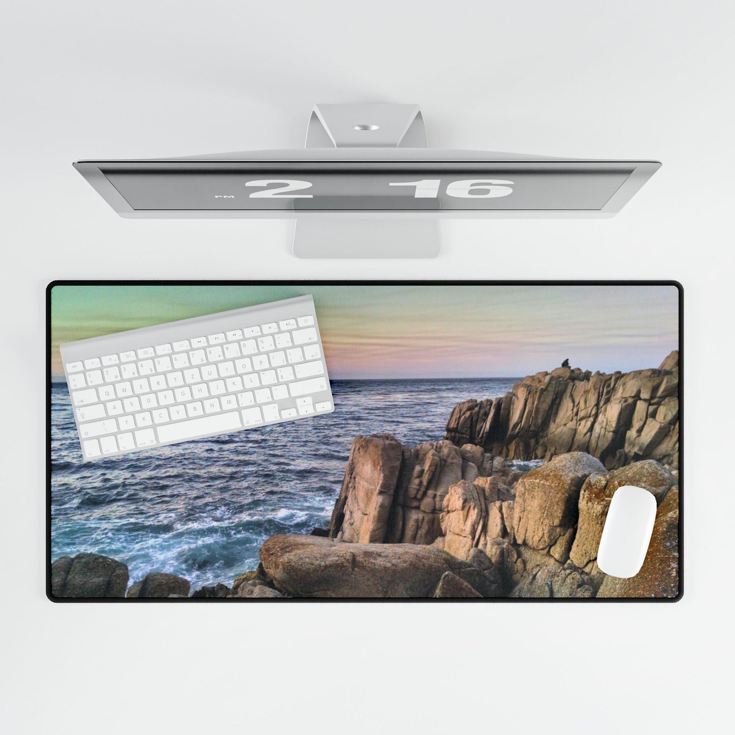Lovers Cove, Scenic Ocean View, Monterey Ca Desk Mat
