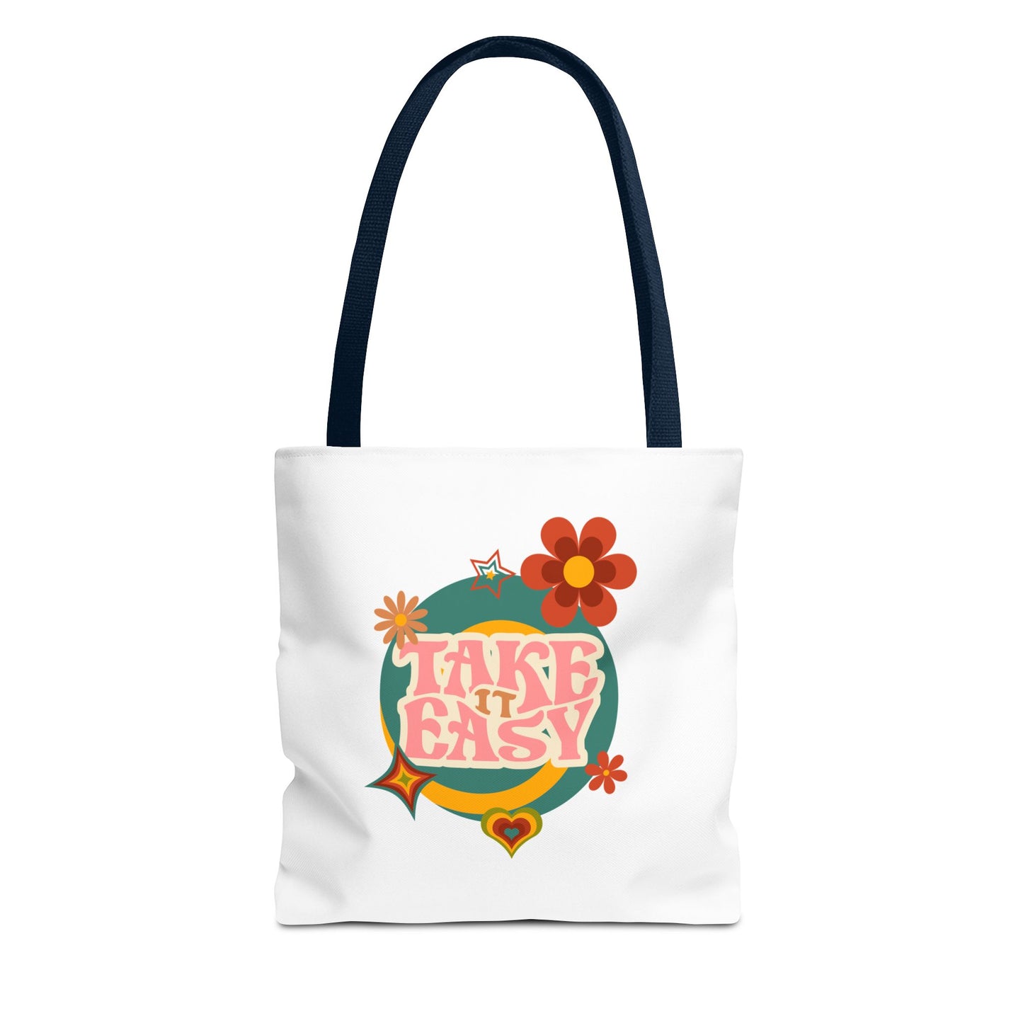 Unisex Retro Vibes Take It Easy Reusable Grocery Tote Bag