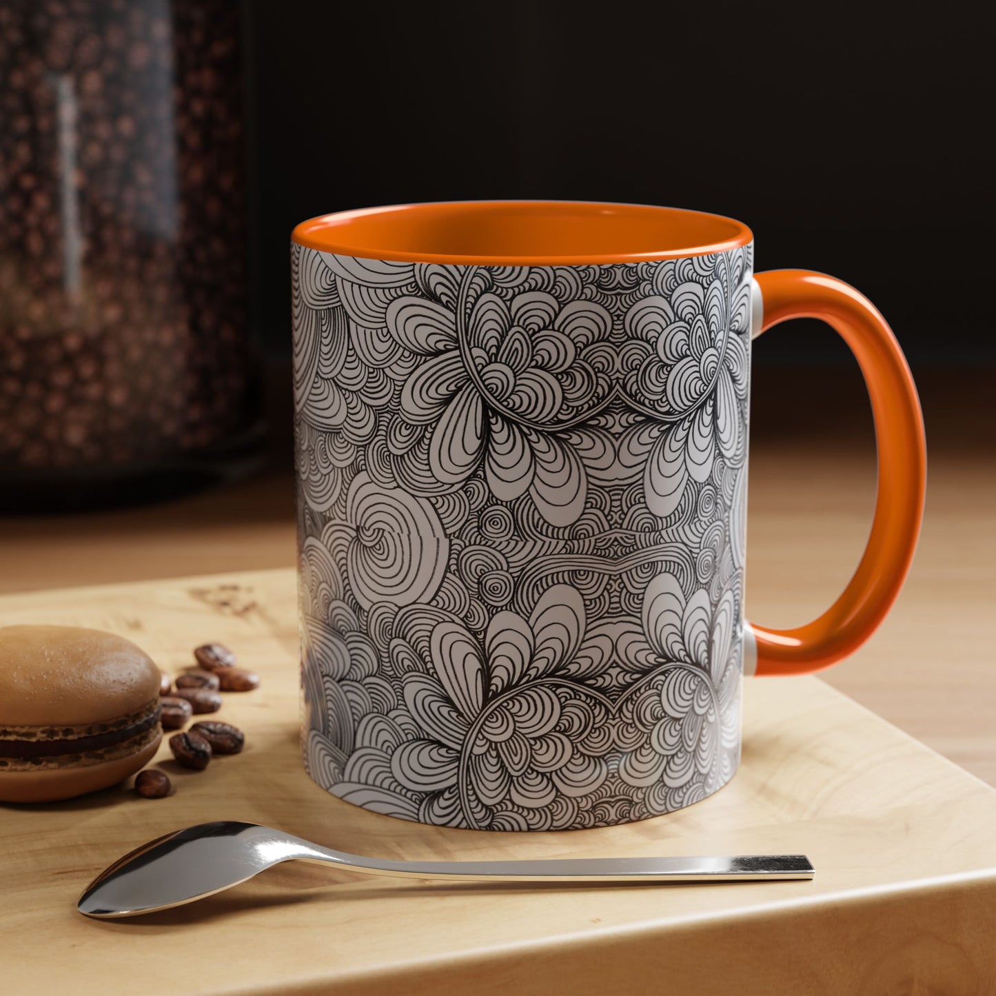 11oz/15oz Original Line Art Coffee Mug - Apricots Noir Mirage