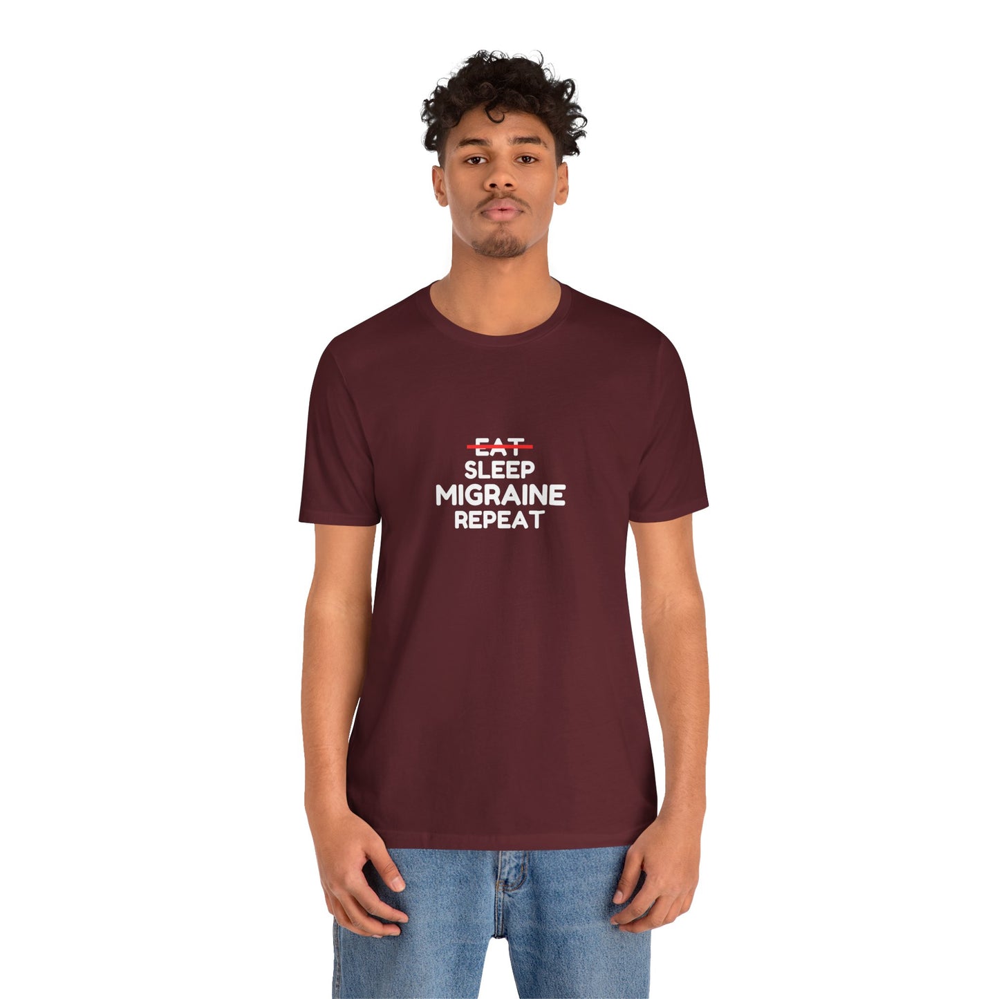Unisex Migraine Day Invisible Illness Warrior Eat Sleep Migraine Repeat Tshirt