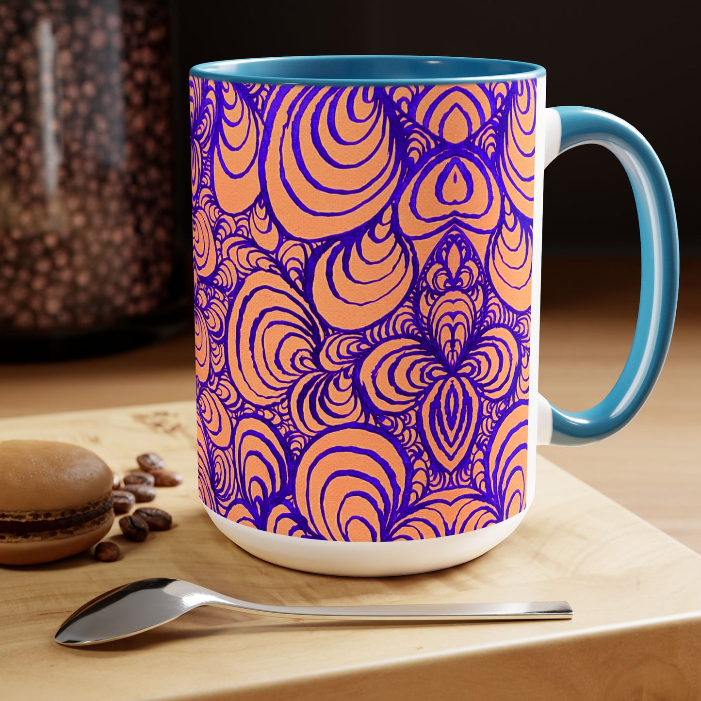 15oz Original Line Art Coffee Mug - Puzzle Panels 1 Color Pop Run