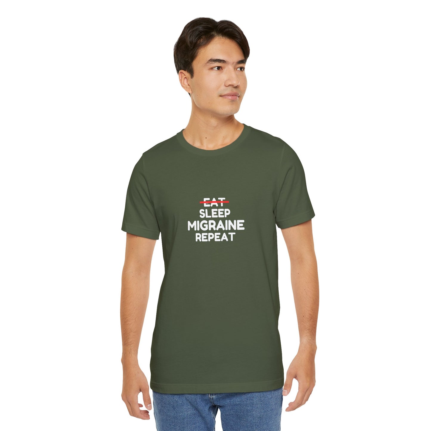 Unisex Migraine Day Invisible Illness Warrior Eat Sleep Migraine Repeat Tshirt