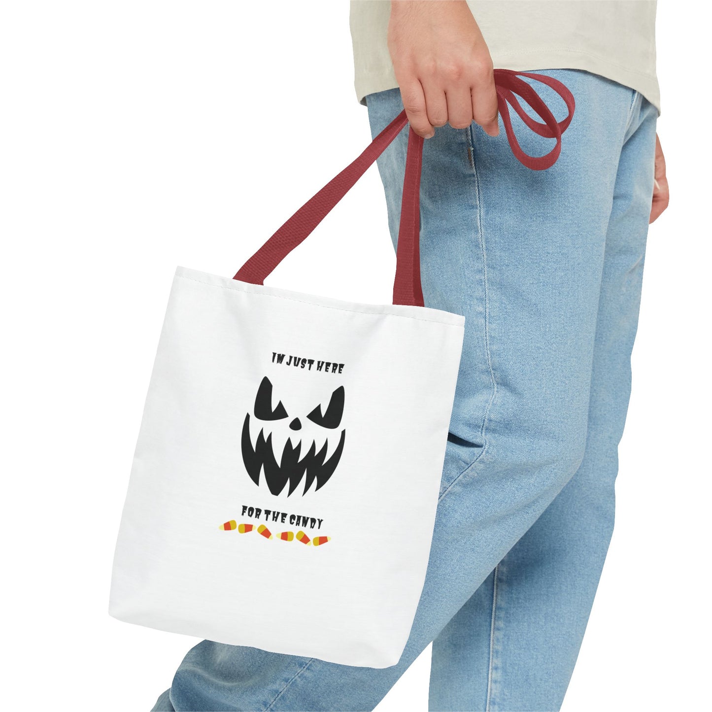 Halloween Candy Corn Scary Face Tote Spooky Season Trick or Treating Candy Bag Reusable Lunch Tote