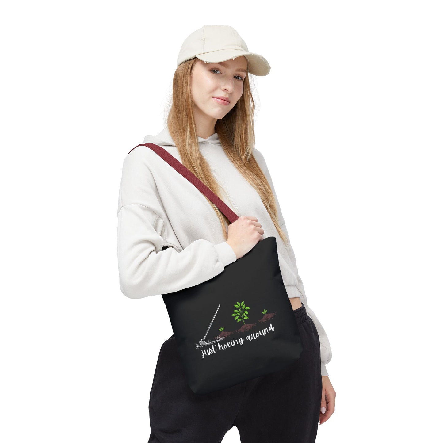 Unisex Just Hoeing Around Gardening Themed All Over Print Tote Bag