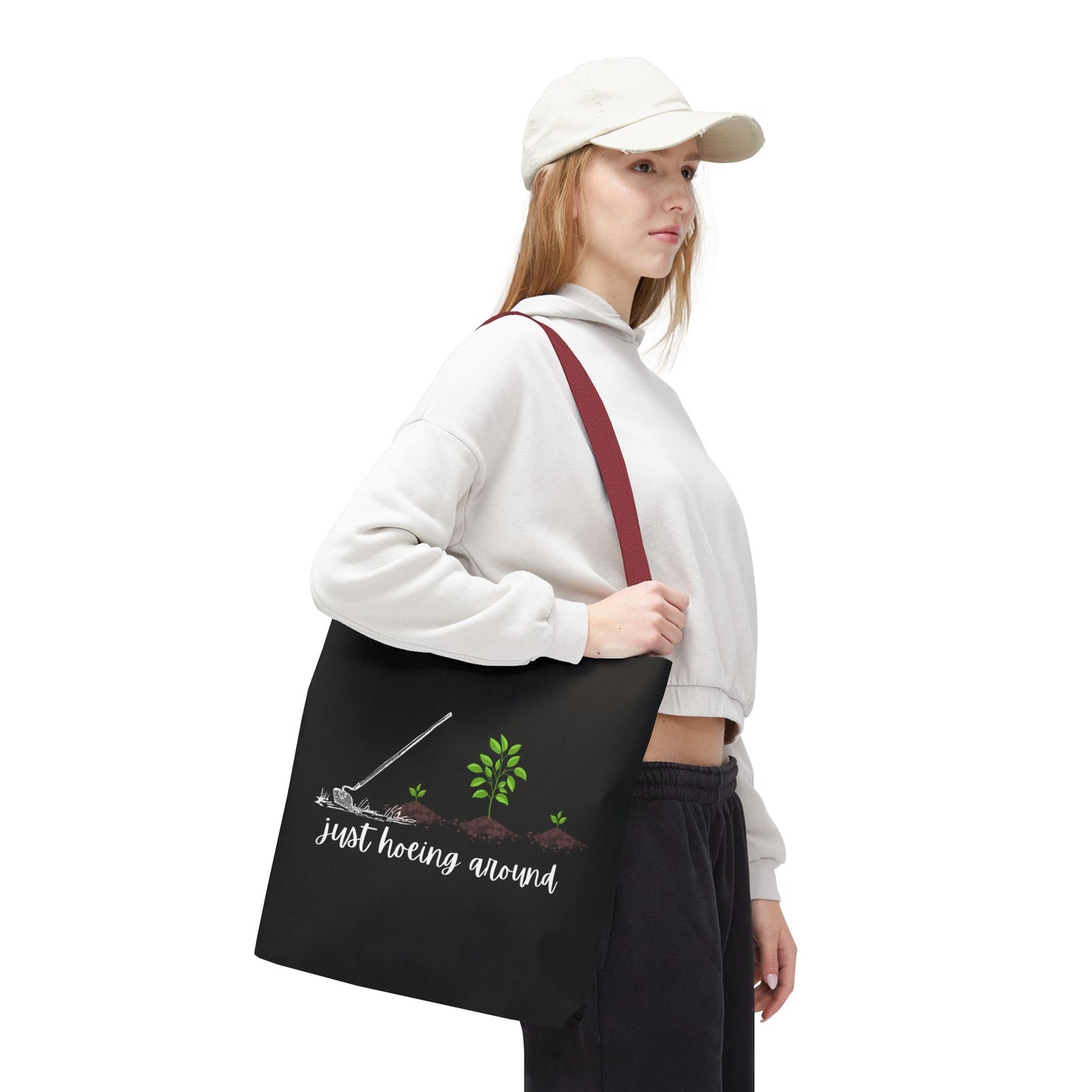 Unisex Just Hoeing Around Gardening Themed All Over Print Tote Bag