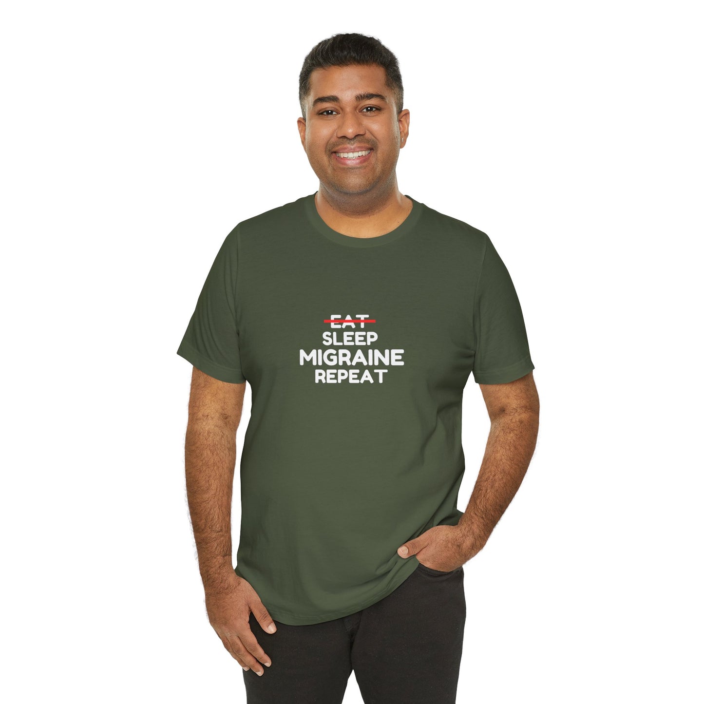 Unisex Migraine Day Invisible Illness Warrior Eat Sleep Migraine Repeat Tshirt
