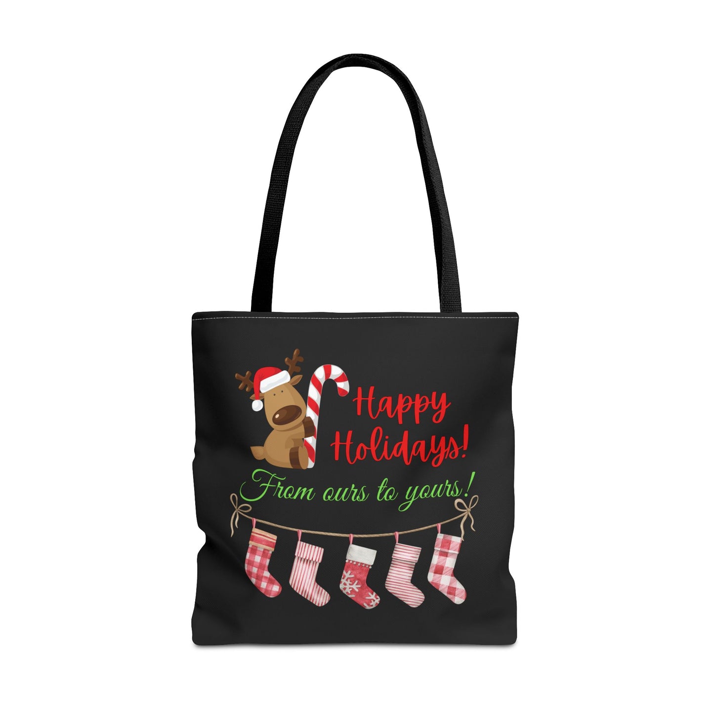 Unisex Happy Holidays From Ours To Yours Christmas Stockings and Dog Tote Bag