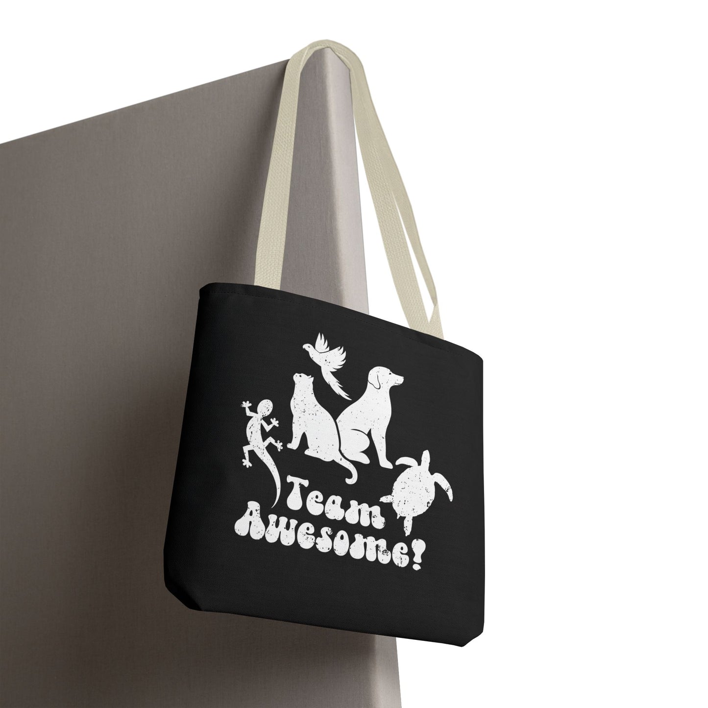 Unisex Animal Lover Lizard Cat Bird Dog Turtle Team Awesome Tote Bag