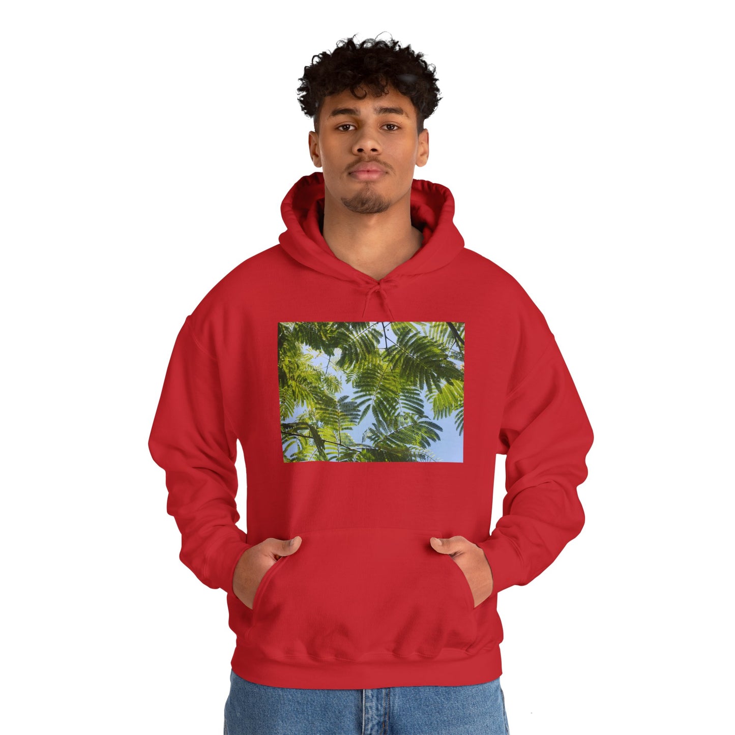 Unisex Heavy Blend™ Original Print Silk Canopy Crewneck Hooded Sweatshirt