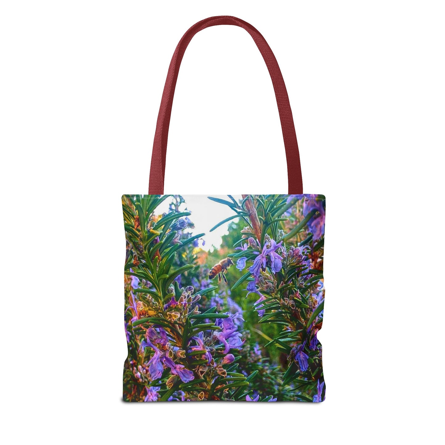 Garden Themed Bee Tote Bag Gardening Tote Gardening Bee Gift Idea Rosemary Gift For Gardener Rosemary and Bee Bag Rosemary Bee Pollinating