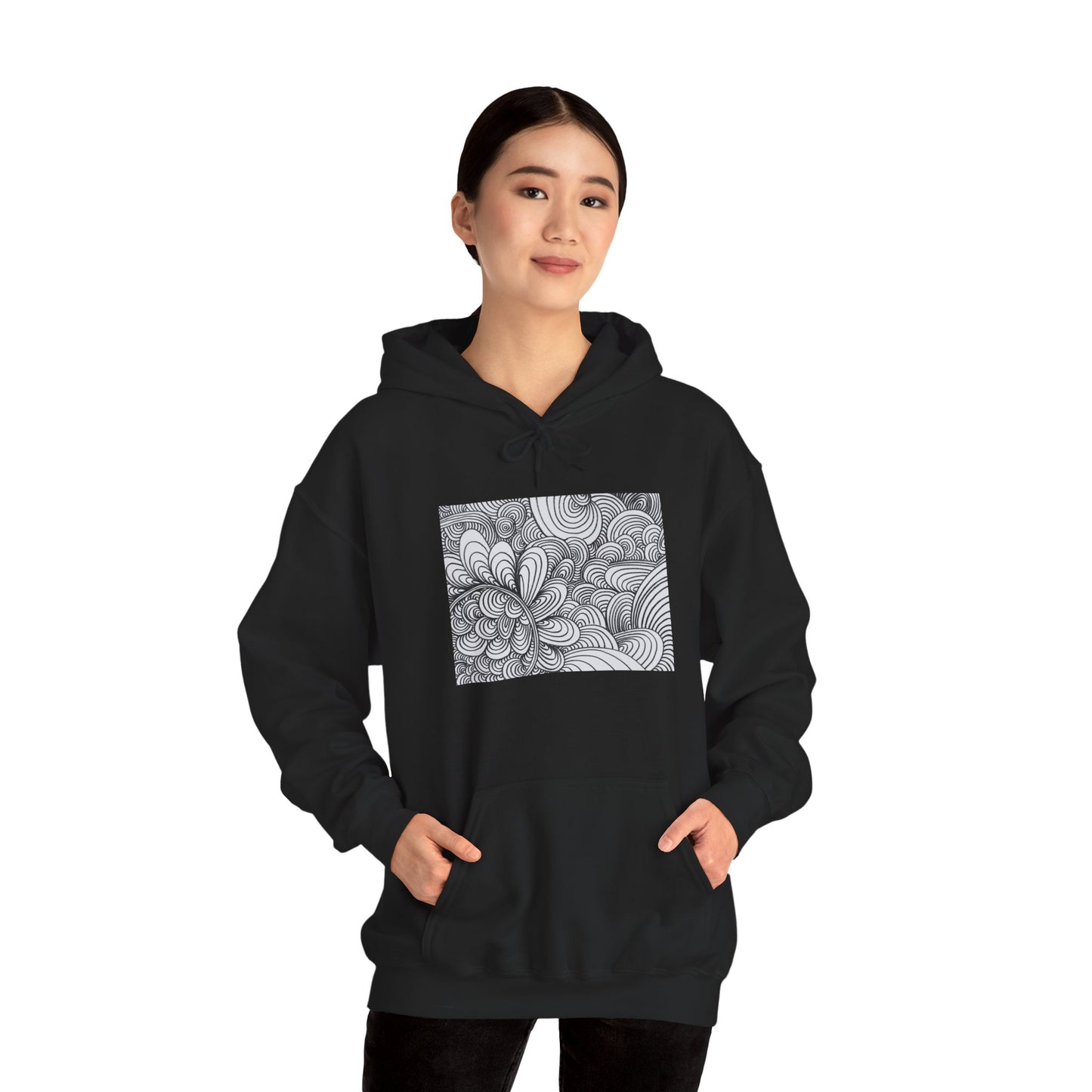 Unisex Heavy Blend™ Original Art Hooded Sweatshirt - Apricots Noir Mirage