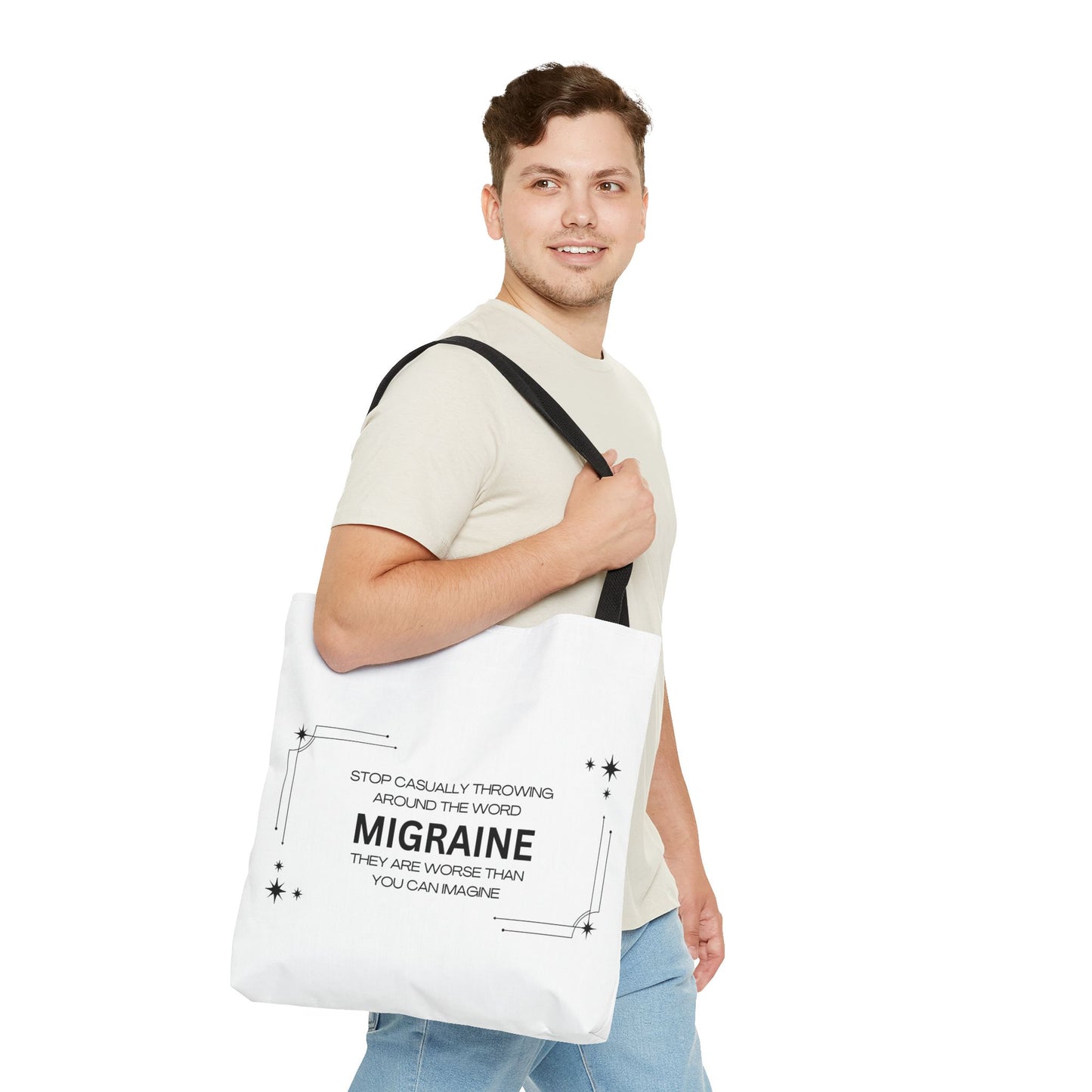 Unisex Migraine Day Invisible Illness Warrior Tote Bag