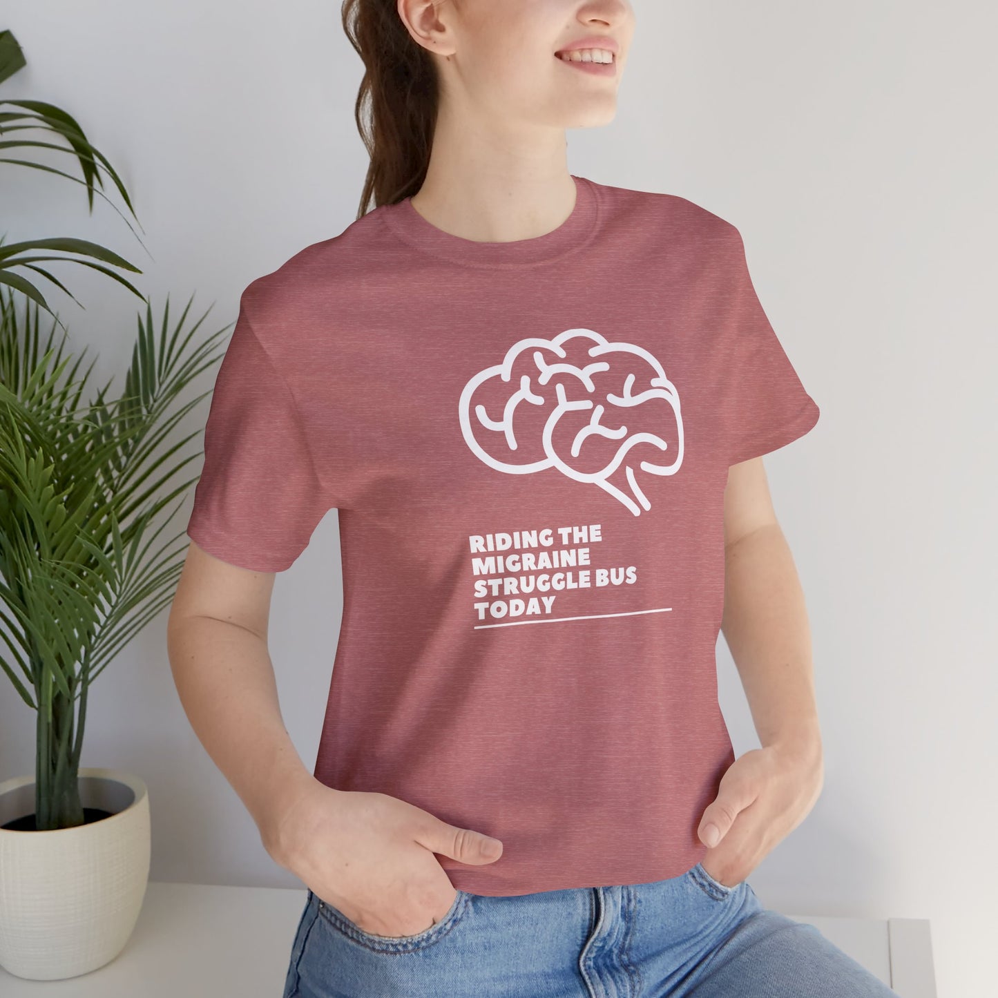 Unisex Migraine Day Invisible Illness Warrior Riding The Struggle Bus Tshirt